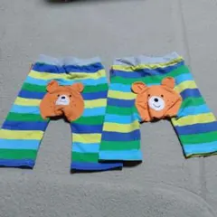 ミキハウス　ホットビスケッツボーダー スパッツ サイズ80　2枚　双子