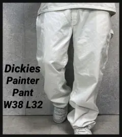 ディッキーズ　ホワイトペインターパンツ　ワーク　古着　W38 L32