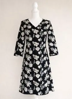 Sybilla シビラ 花柄 刺繍 ワンピース L 七分袖 フォーマル