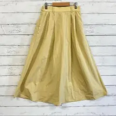 GU フレアスカート 黄 S 春夏 高見え 体型カバー 旅行通勤