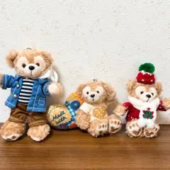 【まとめ売り】ダッフィー ぬいぐるみバッジ 3点セット スウィート クリスマス