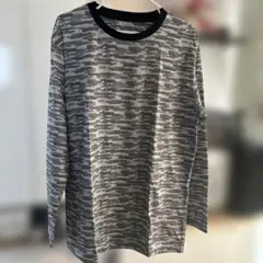 メンズ迷彩系柄 長袖カットソー グレー系