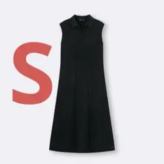 GU スキッパーポロワンピース ブラック　Sサイズ
