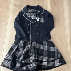 コムサイズム　ネイビー フォーマルドレス チェック柄