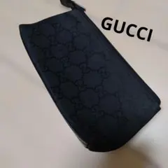 Gucci ブラック GGパターン ポーチ　アンティーク