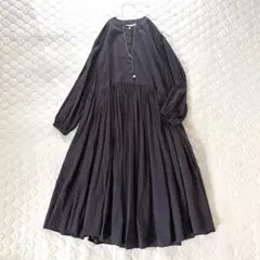 【25SS美品】BEARDSLEY ギャザーワンピース　グレー　サイズ1