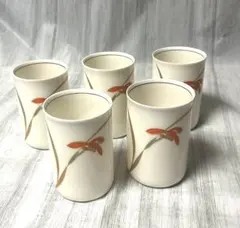 香蘭社　陶器製 湯飲み 5個セット 花柄