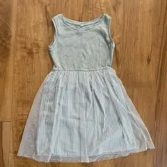 UNIQLO チュールワンピース ノースリーブ ストライプ