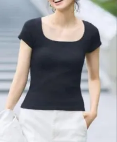 UNIQLO ユニクロ リブスクエアネックブラT