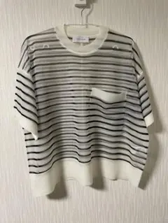 ADAM ET ROPE シアークロップド　ボーダー シアーT
