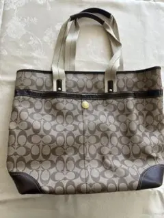 COACH ロゴ トートバッグ ブラウン/ベージュ トートバッグ　シグネチャー