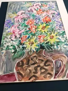 パステルと英国製水彩絵の具で描かれた原画 花瓶の花 パステルと英国製水彩絵の具で描かれた原画 花瓶の花 39cm×53cm - メルカリ