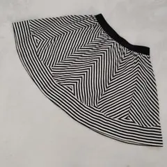 DOLLY GIRL ストライプ フレアスカート ひざ丈ミニ