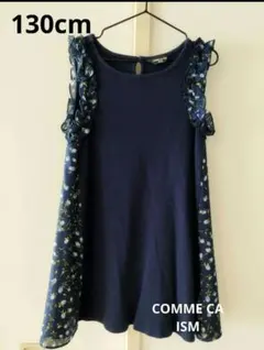 COMME CA ISM ノースリーブワンピース 130cm ネイビー 花柄