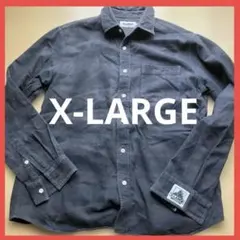 XLARGE ダークグレー ネルシャツ Mサイズ　古着フェード