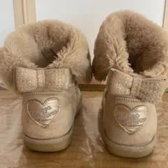 メゾピアノ ベージュ ファー付きブーツ　21cm