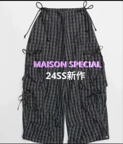 メゾンスペシャル Ribbon Design Cargo Pants チェック