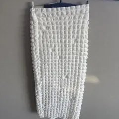 ホワイト ギャザー入りロングスカート