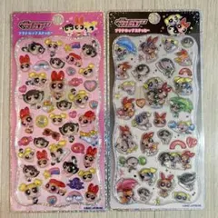 【正規品】パワーパフガールズ プチドロップステッカー　2枚セット　黒　ピンク