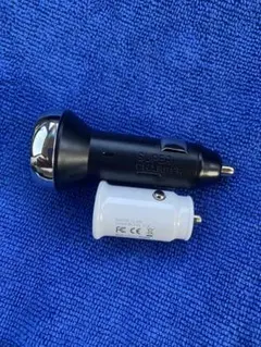 車載充電器 USB-A 2ポート 黒・白　2個セット