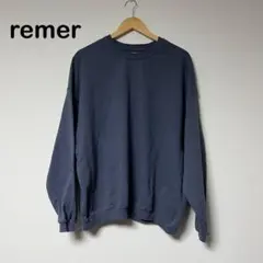 remer ダークグレー クルーネック トレーナー　綿100% ゆったりのサムネイル