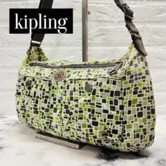 【kipling】キプリング ショルダーバッグ ナイロン グリーン チェックのサムネイル