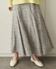 AMERICAN HOLIC 花柄ロングスカート グレー系 Mサイズ