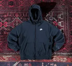 NIKE ナイキ ワンポイントロゴ フルジップアップ パーカー ブラック M