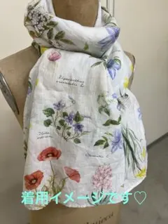 Lisette エシャルプ・フラワーストール　リネン