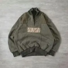 90s vintage ハーフジップ ニット カーキ シティーボーイ ノームコアのサムネイル
