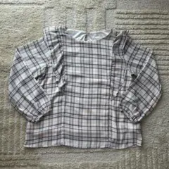 Honeys ハニーズ チェック柄フリル長袖ブラウス