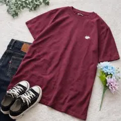 エルケクス ꕤ メンズTシャツ 刺繍プリント ワンポイントシャツ コットン100