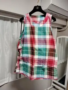 チェック柄エプロン Mサイズ