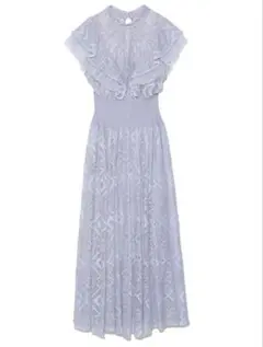 snidel スナイデル ウエストリブ レース ワンピース ブルー