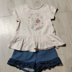mezzo piano ウサギ刺繍フリルTシャツ　90のサムネイル