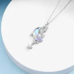新品未使用 ネックレス シルバーチェーン 星 月 スター レディース D11-1