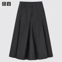 UNIQLO U コットンフレアツイルスカート 64 ブラック
