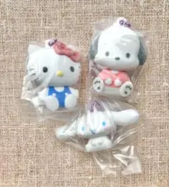 サンリオ ふわふわフロッキーマスコット キティ シナモン ポチャッコ　セット