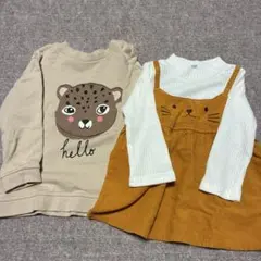 【値下げ中】猫柄　ヒョウ柄レオパード　ロンT ベビー服