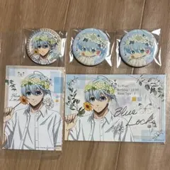 ブルーロック アニメイト　flower crown 氷織羊 缶バッジ　カード
