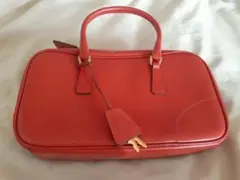 プラダ ハンドバッグ ミニバック 三角ロゴ レッド 希少モデル