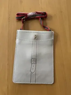シルバー ベルトデザイン スマホショルダーバッグ
