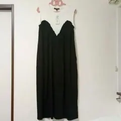 タグ付未使用　ドッキングワンピース　ホワイト　ブラック　ノースリーブワンピース