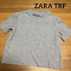 【ZARA TRF 】グレー 半袖タートルネックニット