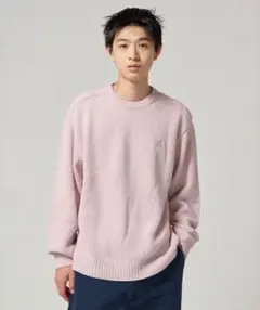 エンブレム付き ショルダーボタンニットプルオーバー ピンク　TINA：JOJUN