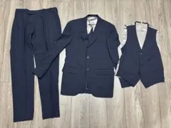 【美品 定価11万】メンズスーツ　スリーピースセット ネイビー
