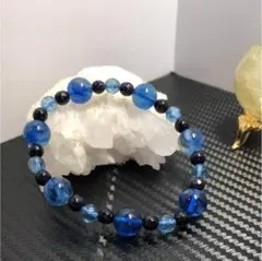 デザインブレスレット♡ブルーベリークオーツ×ブルーゴールドストーン