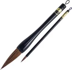 二本セット 書初め用 初心者向け 茶毛 喜多堂 (書初め筆8号・細筆)