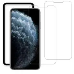 iPhoneXS X 11 Pro ガラス保護フィルム 2 枚セット ガイド付