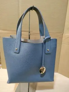 ［美品］FURLA フルラ　トートバッグ　レザー　ブルー　青